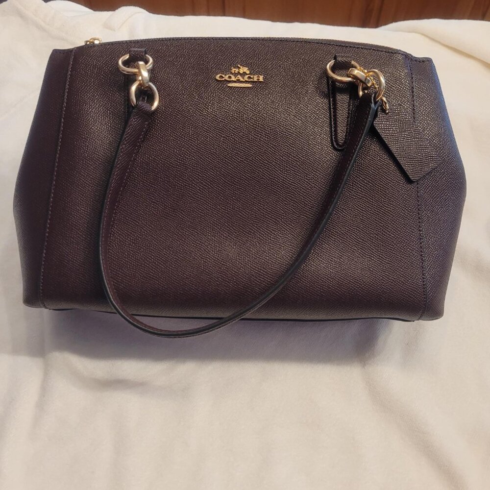 Coach Small Christie Carryall in Cross-grain Leather Oxblood Color NWT - Picture 6 of 13